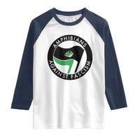 Amphibians Against Fascism Raglan Shirt Anti-Fascist Frog Logo Portland Protest - Wonder Print Shop