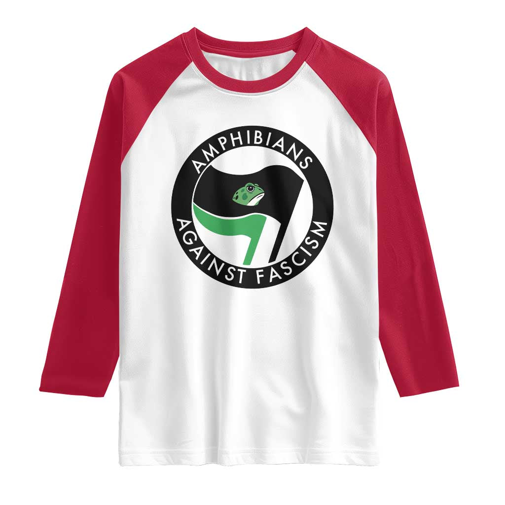 Amphibians Against Fascism Raglan Shirt Anti-Fascist Frog Logo Portland Protest - Wonder Print Shop