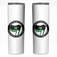 Amphibians Against Fascism Skinny Tumbler Anti-Fascist Frog Logo Portland Protest - Wonder Print Shop