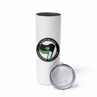 Amphibians Against Fascism Skinny Tumbler Anti-Fascist Frog Logo Portland Protest - Wonder Print Shop