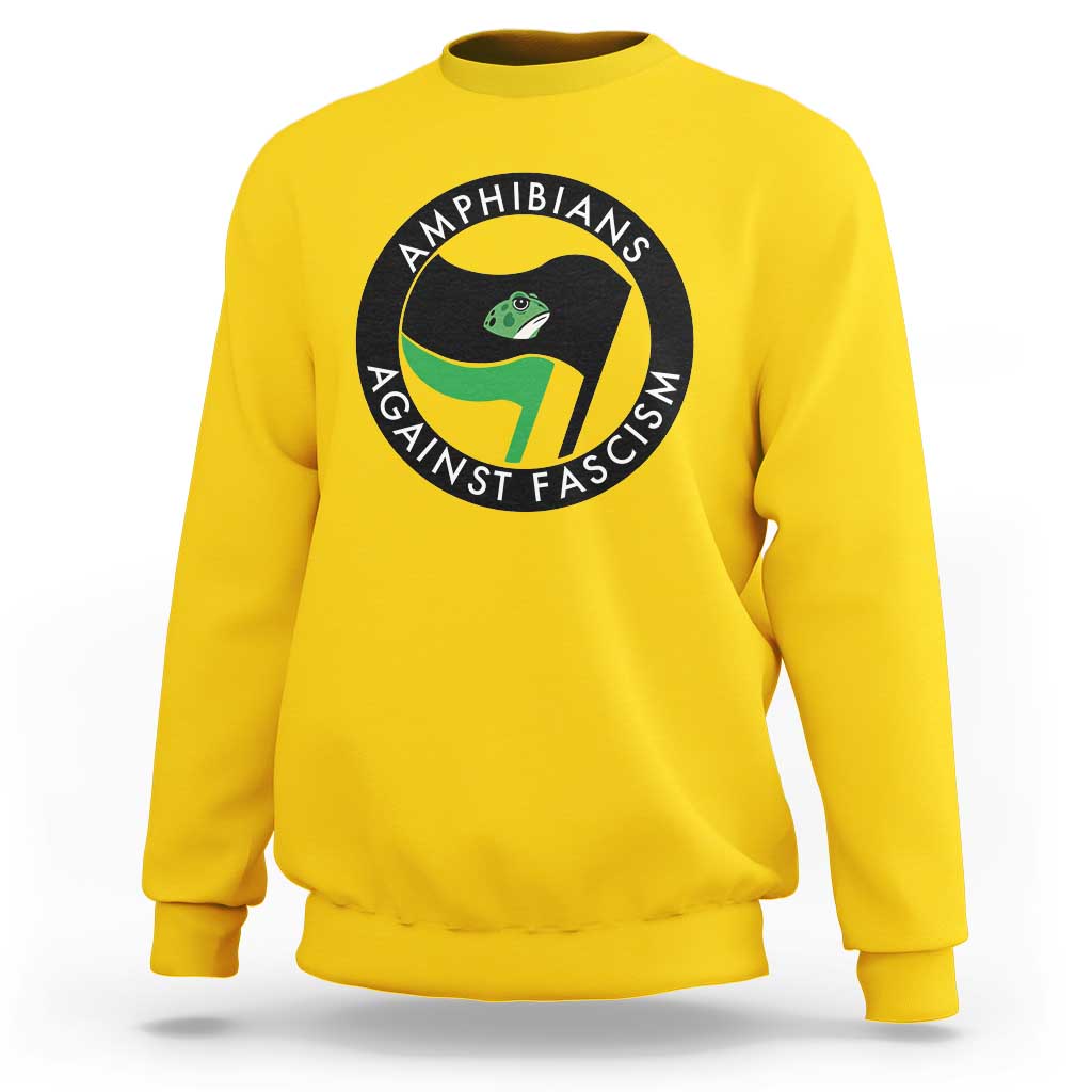 Amphibians Against Fascism Sweatshirt Anti-Fascist Frog Logo Portland Protest - Wonder Print Shop
