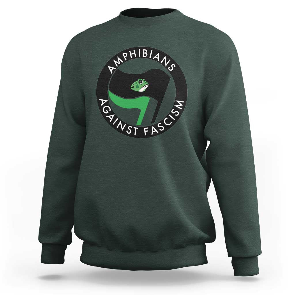 Amphibians Against Fascism Sweatshirt Anti-Fascist Frog Logo Portland Protest - Wonder Print Shop