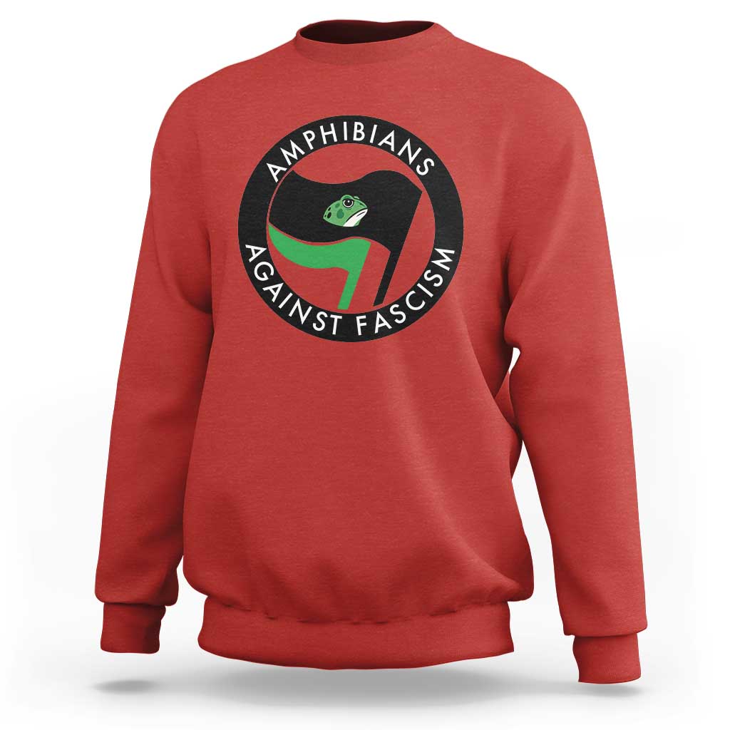 Amphibians Against Fascism Sweatshirt Anti-Fascist Frog Logo Portland Protest - Wonder Print Shop