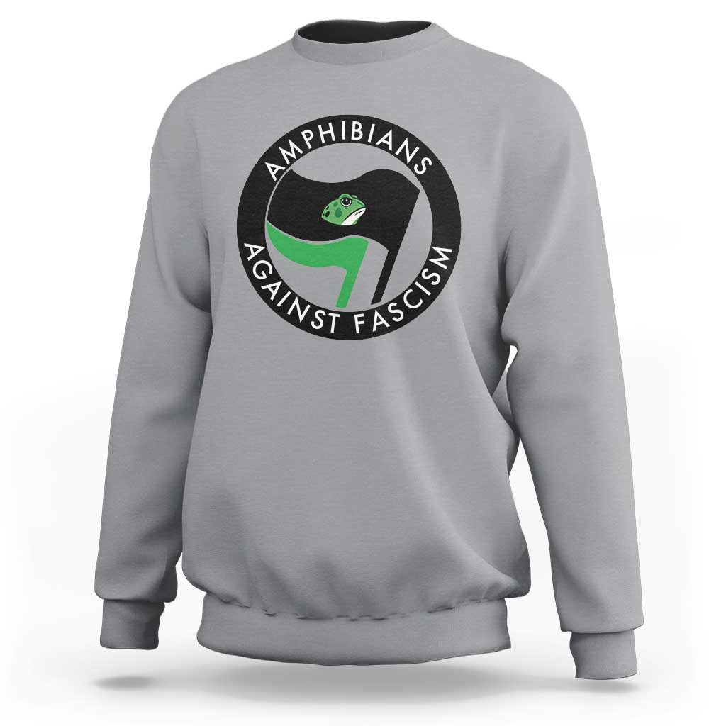 Amphibians Against Fascism Sweatshirt Anti-Fascist Frog Logo Portland Protest - Wonder Print Shop