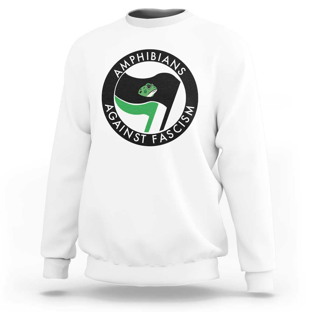 Amphibians Against Fascism Sweatshirt Anti-Fascist Frog Logo Portland Protest - Wonder Print Shop