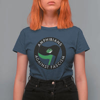 Amphibians Against Fascism T Shirt For Women Anti-Fascist Frog Logo Portland Protest - Wonder Print Shop