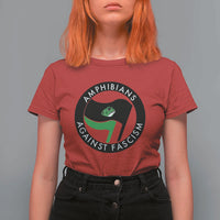 Amphibians Against Fascism T Shirt For Women Anti-Fascist Frog Logo Portland Protest - Wonder Print Shop