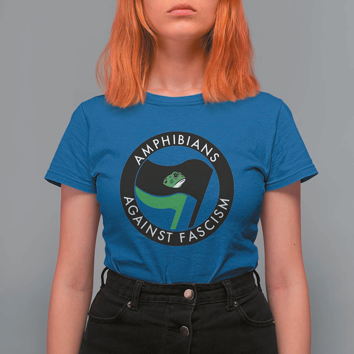 Amphibians Against Fascism T Shirt For Women Anti-Fascist Frog Logo Portland Protest - Wonder Print Shop