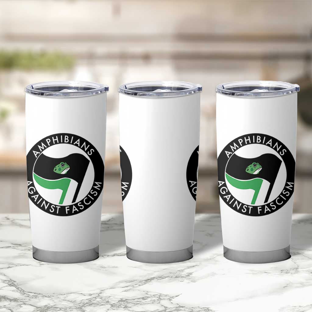 Amphibians Against Fascism Tumbler Cup Anti-Fascist Frog Logo Portland Protest - Wonder Print Shop