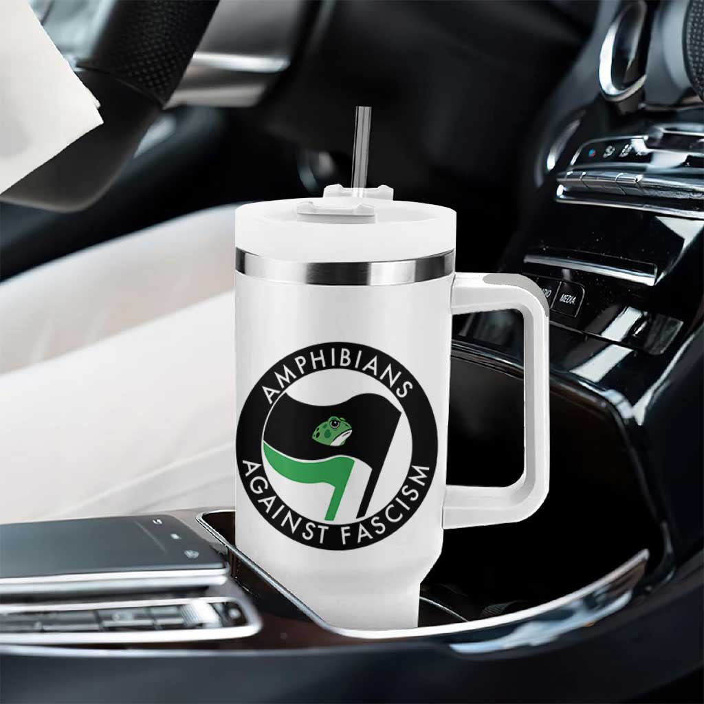Amphibians Against Fascism Tumbler With Handle Anti-Fascist Frog Logo Portland Protest - Wonder Print Shop
