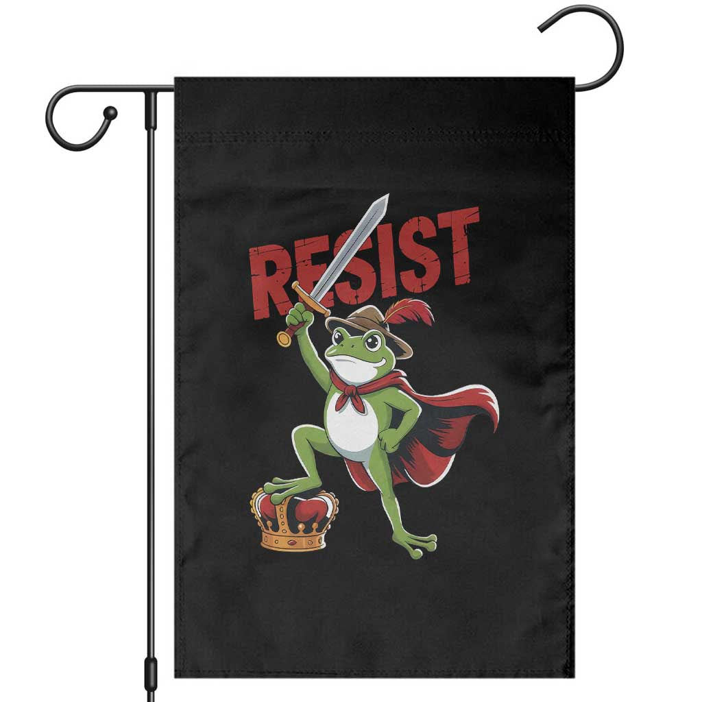 Sword Wielding Frog Resistance Garden Flag Resist Protest No Kings - Wonder Print Shop