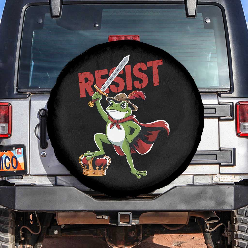 Sword Wielding Frog Resistance Spare Tire Cover Resist Protest No Kings - Wonder Print Shop