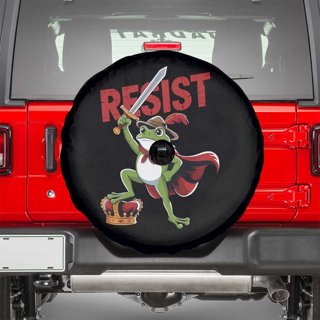 Sword Wielding Frog Resistance Spare Tire Cover Resist Protest No Kings - Wonder Print Shop