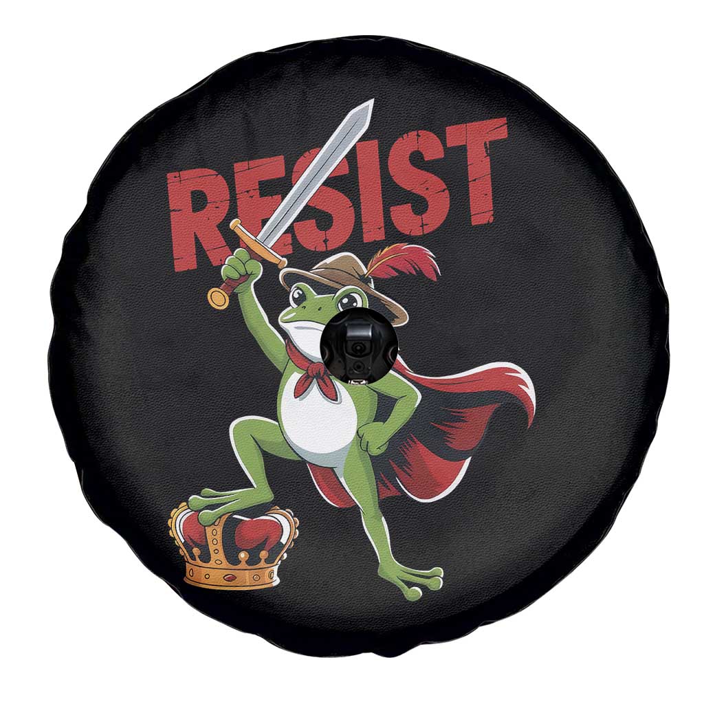 Sword Wielding Frog Resistance Spare Tire Cover Resist Protest No Kings - Wonder Print Shop