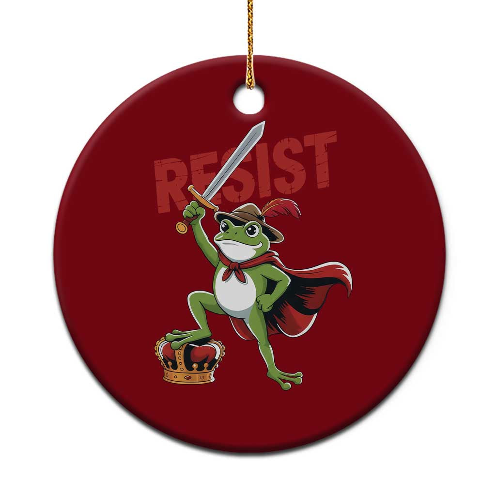 Sword Wielding Frog Resistance Ceramic Ornament Resist Protest No Kings - Wonder Print Shop