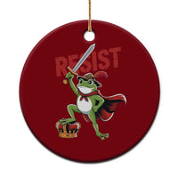 Sword Wielding Frog Resistance Ceramic Ornament Resist Protest No Kings - Wonder Print Shop