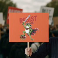 Sword Wielding Frog Resistance Protest Sign Resist Protest No Kings - Wonder Print Shop