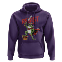 Sword Wielding Frog Resistance Hoodie Resist Protest No Kings - Wonder Print Shop