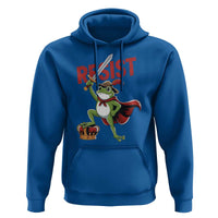 Sword Wielding Frog Resistance Hoodie Resist Protest No Kings - Wonder Print Shop