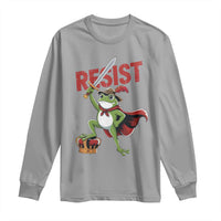 Sword Wielding Frog Resistance Long Sleeve Shirt Resist Protest No Kings - Wonder Print Shop
