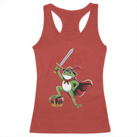 Sword Wielding Frog Resistance Racerback Tank Top Resist Protest No Kings - Wonder Print Shop