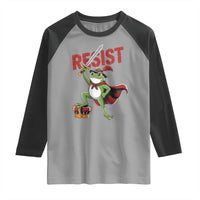 Sword Wielding Frog Resistance Raglan Shirt Resist Protest No Kings - Wonder Print Shop
