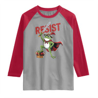 Sword Wielding Frog Resistance Raglan Shirt Resist Protest No Kings - Wonder Print Shop