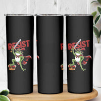 Sword Wielding Frog Resistance Skinny Tumbler Resist Protest No Kings - Wonder Print Shop
