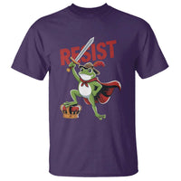 Sword Wielding Frog Resistance T Shirt Resist Protest No Kings - Wonder Print Shop