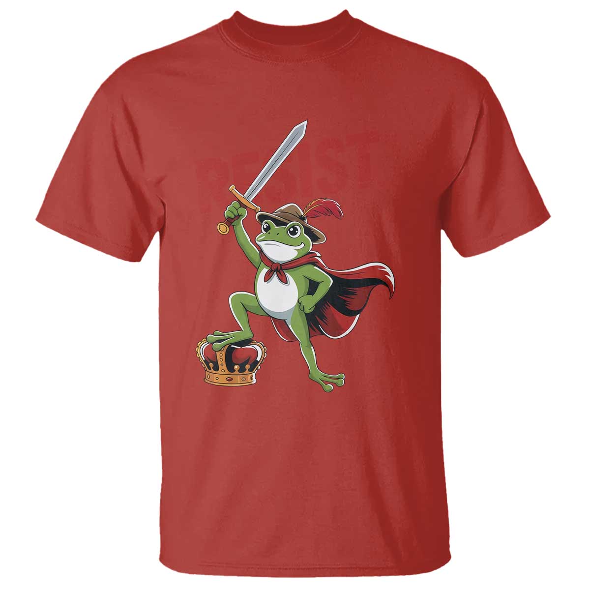 Sword Wielding Frog Resistance T Shirt Resist Protest No Kings - Wonder Print Shop