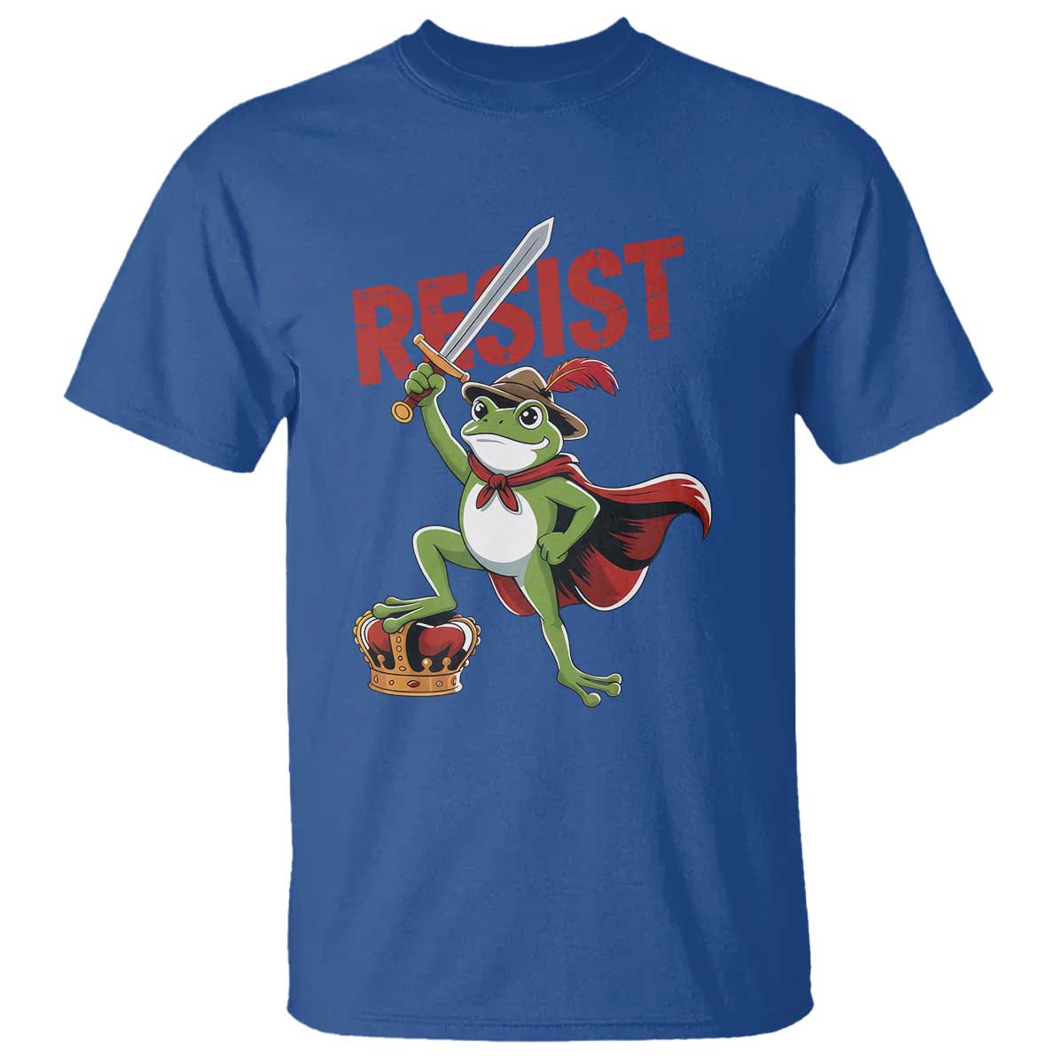 Sword Wielding Frog Resistance T Shirt Resist Protest No Kings - Wonder Print Shop