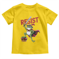 Sword Wielding Frog Resistance Toddler T Shirt Resist Protest No Kings - Wonder Print Shop