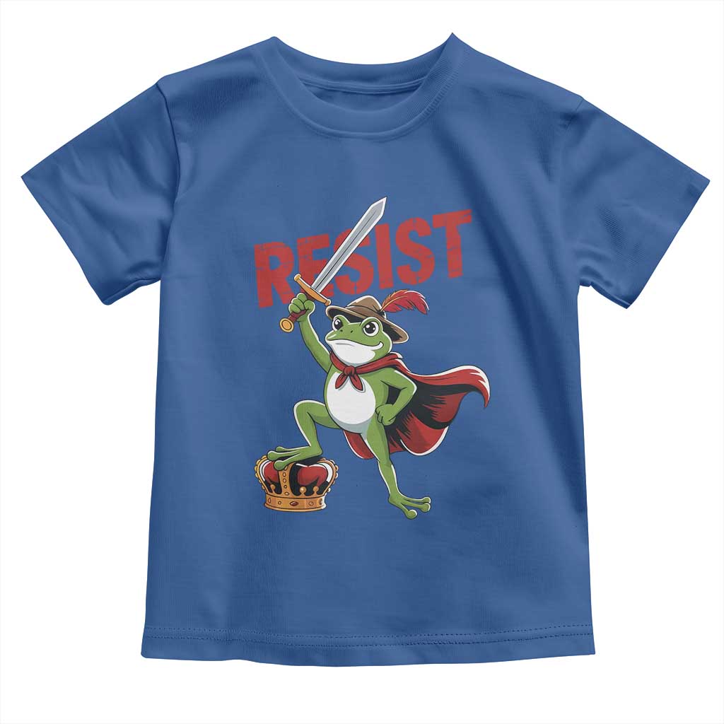 Sword Wielding Frog Resistance Toddler T Shirt Resist Protest No Kings - Wonder Print Shop