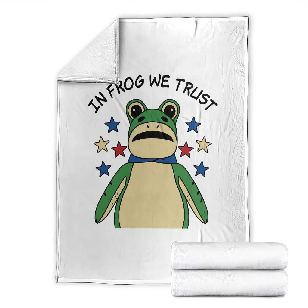 In Frog We Trust Throw Blanket Patriotic Portland Frogs Protest American Flag - Wonder Print Shop
