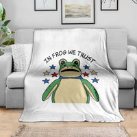 In Frog We Trust Throw Blanket Patriotic Portland Frogs Protest American Flag - Wonder Print Shop