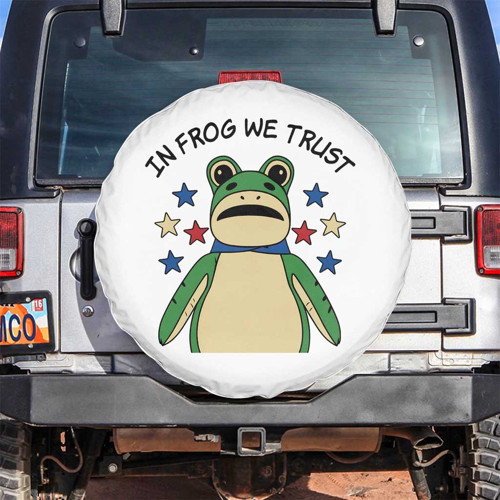 In Frog We Trust Spare Tire Cover Patriotic Portland Frogs Protest American Flag - Wonder Print Shop