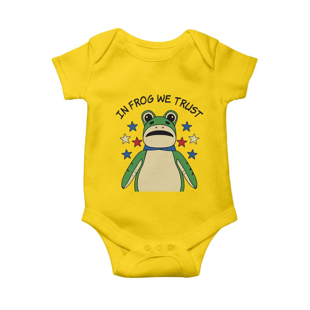 In Frog We Trust Baby Onesie Patriotic Portland Frogs Protest American Flag - Wonder Print Shop