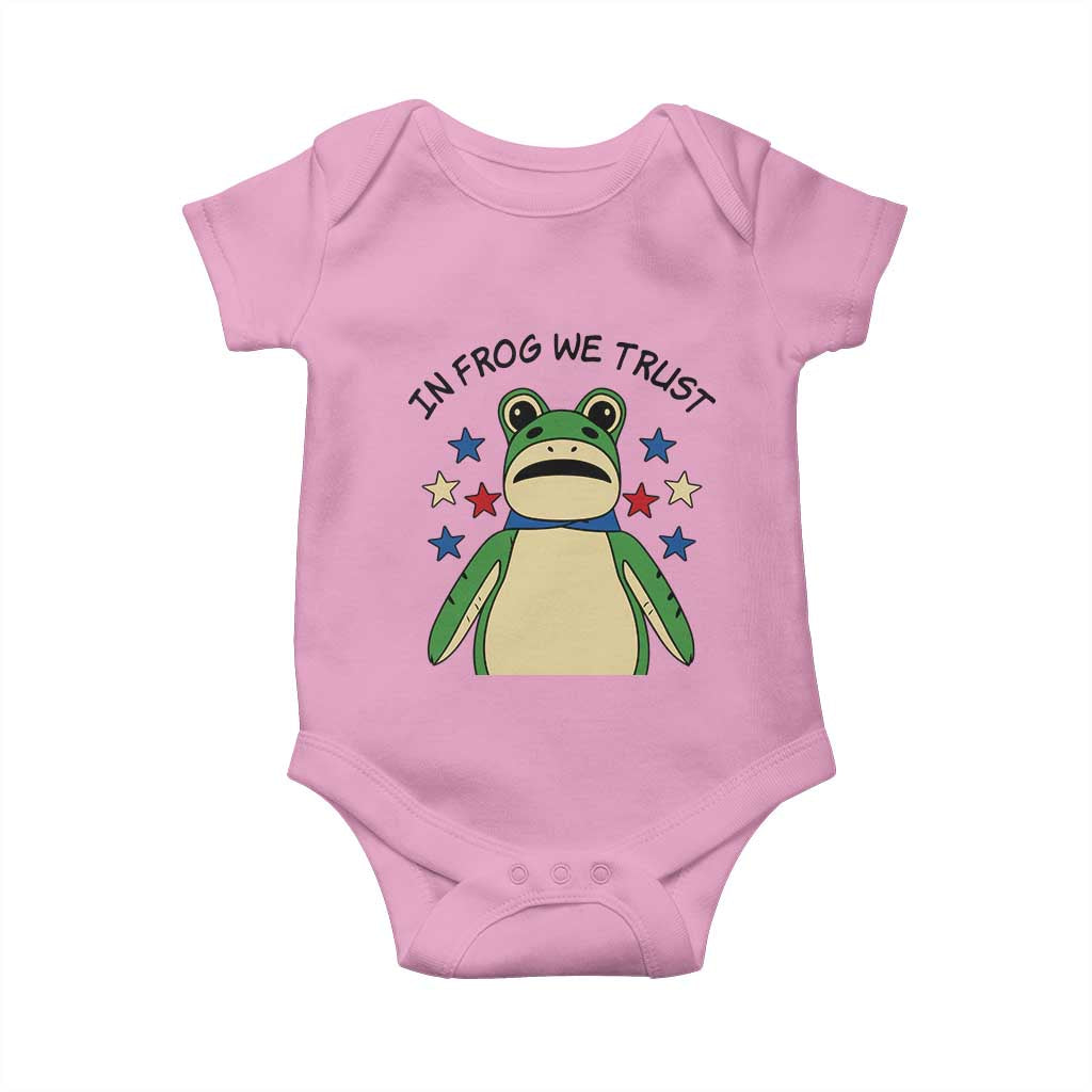 In Frog We Trust Baby Onesie Patriotic Portland Frogs Protest American Flag - Wonder Print Shop