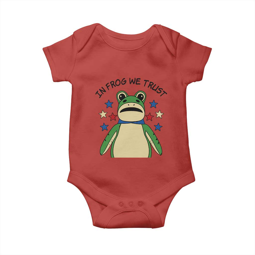 In Frog We Trust Baby Onesie Patriotic Portland Frogs Protest American Flag - Wonder Print Shop