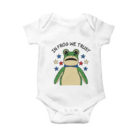 In Frog We Trust Baby Onesie Patriotic Portland Frogs Protest American Flag - Wonder Print Shop