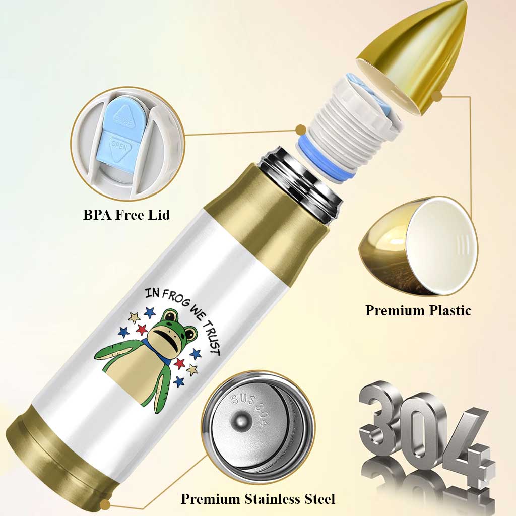 In Frog We Trust Bullet Tumbler Patriotic Portland Frogs Protest American Flag - Wonder Print Shop