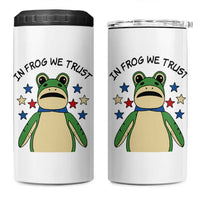 In Frog We Trust 4 in 1 Can Cooler Tumbler Patriotic Portland Frogs Protest American Flag - Wonder Print Shop