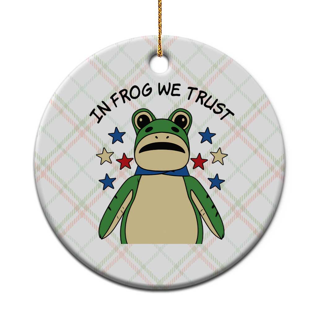In Frog We Trust Ceramic Ornament Patriotic Portland Frogs Protest American Flag - Wonder Print Shop
