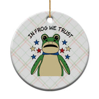 In Frog We Trust Ceramic Ornament Patriotic Portland Frogs Protest American Flag - Wonder Print Shop