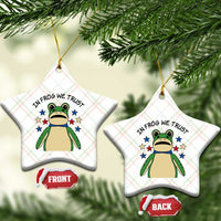 In Frog We Trust Ceramic Ornament Patriotic Portland Frogs Protest American Flag - Wonder Print Shop