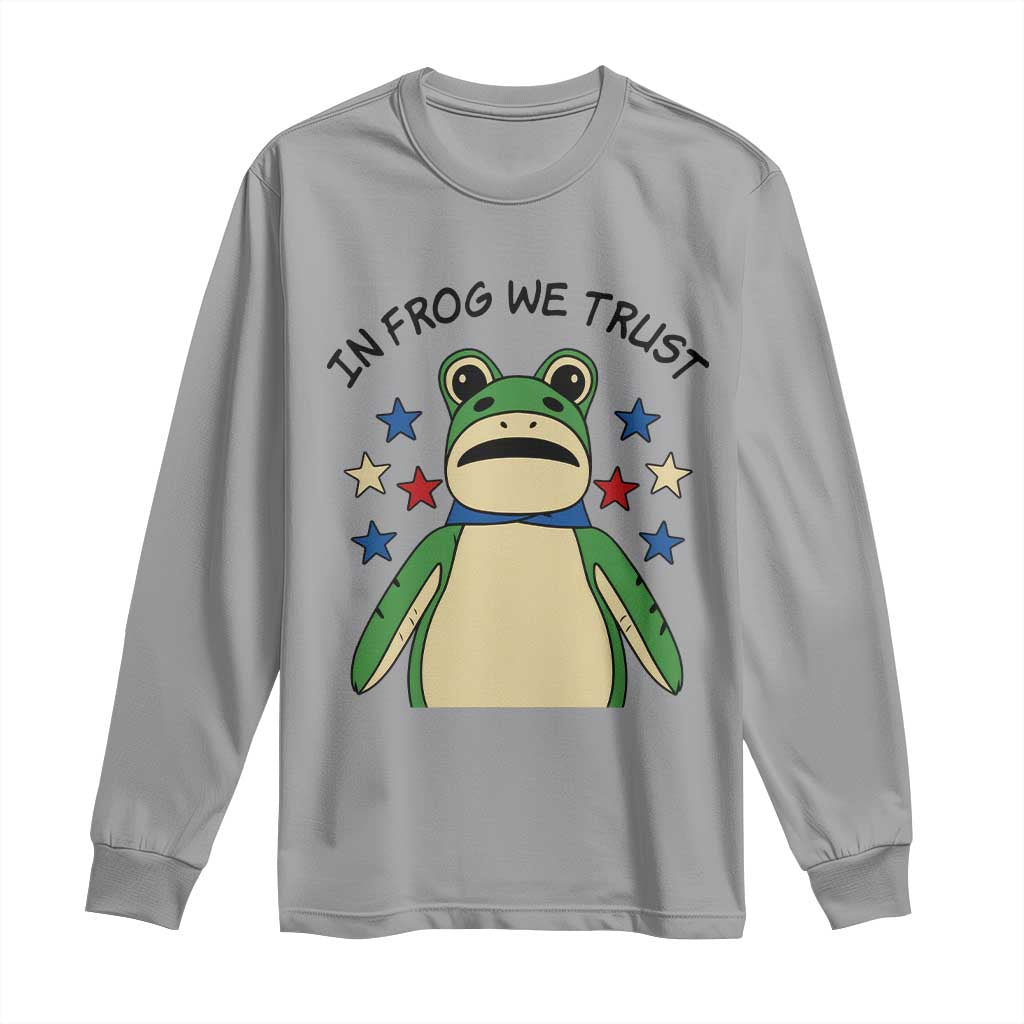 In Frog We Trust Long Sleeve Shirt Patriotic Portland Frogs Protest American Flag - Wonder Print Shop