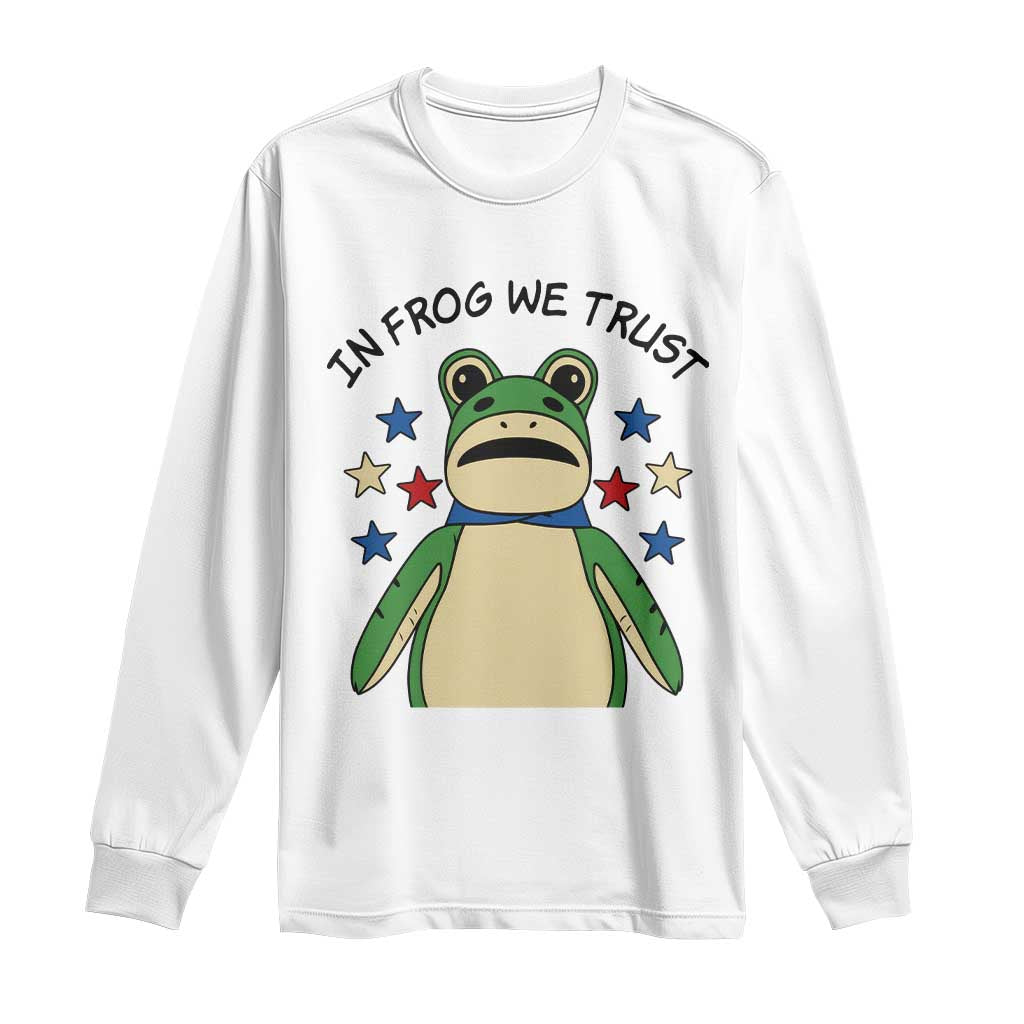 In Frog We Trust Long Sleeve Shirt Patriotic Portland Frogs Protest American Flag - Wonder Print Shop
