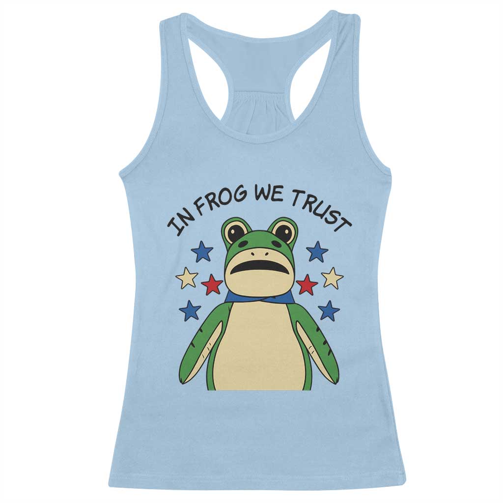 In Frog We Trust Racerback Tank Top Patriotic Portland Frogs Protest American Flag - Wonder Print Shop