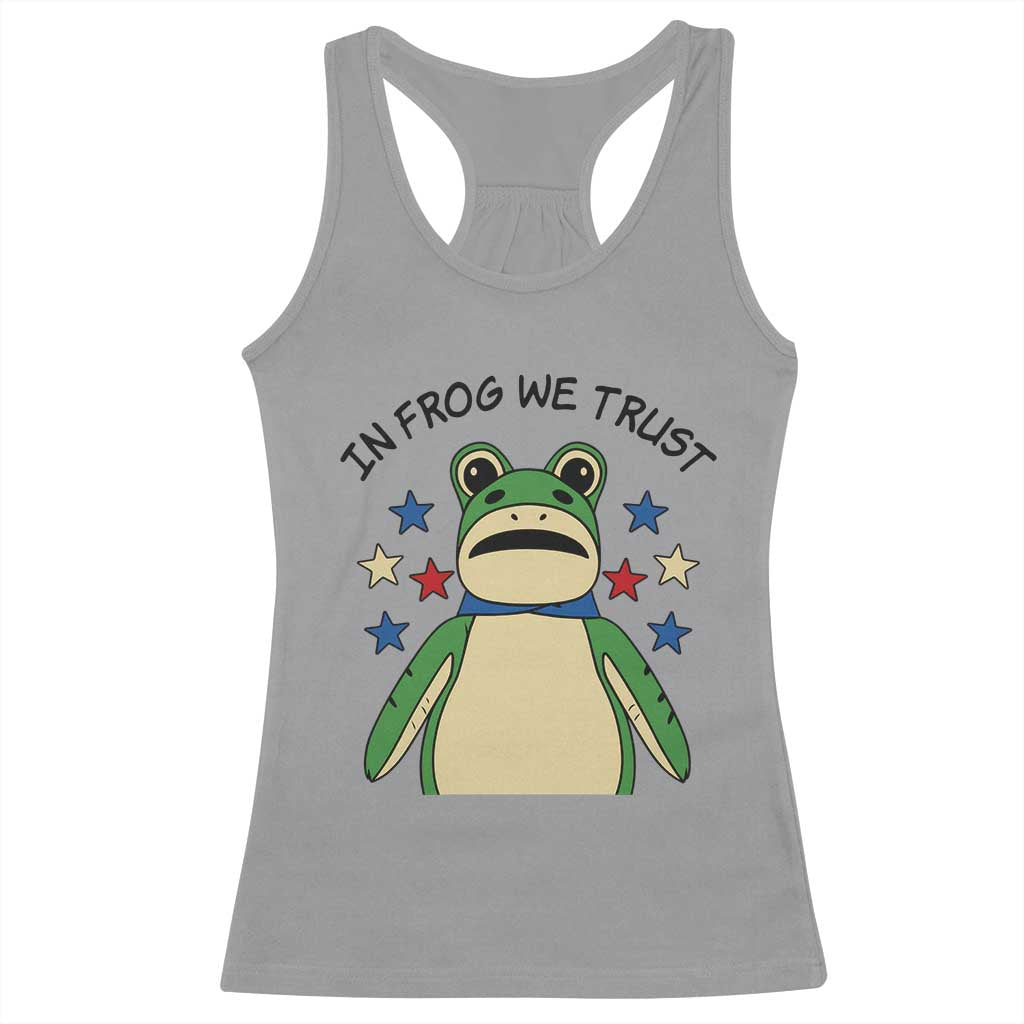 In Frog We Trust Racerback Tank Top Patriotic Portland Frogs Protest American Flag - Wonder Print Shop