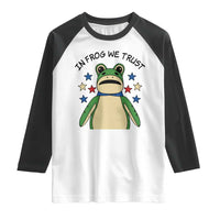 In Frog We Trust Raglan Shirt Patriotic Portland Frogs Protest American Flag - Wonder Print Shop